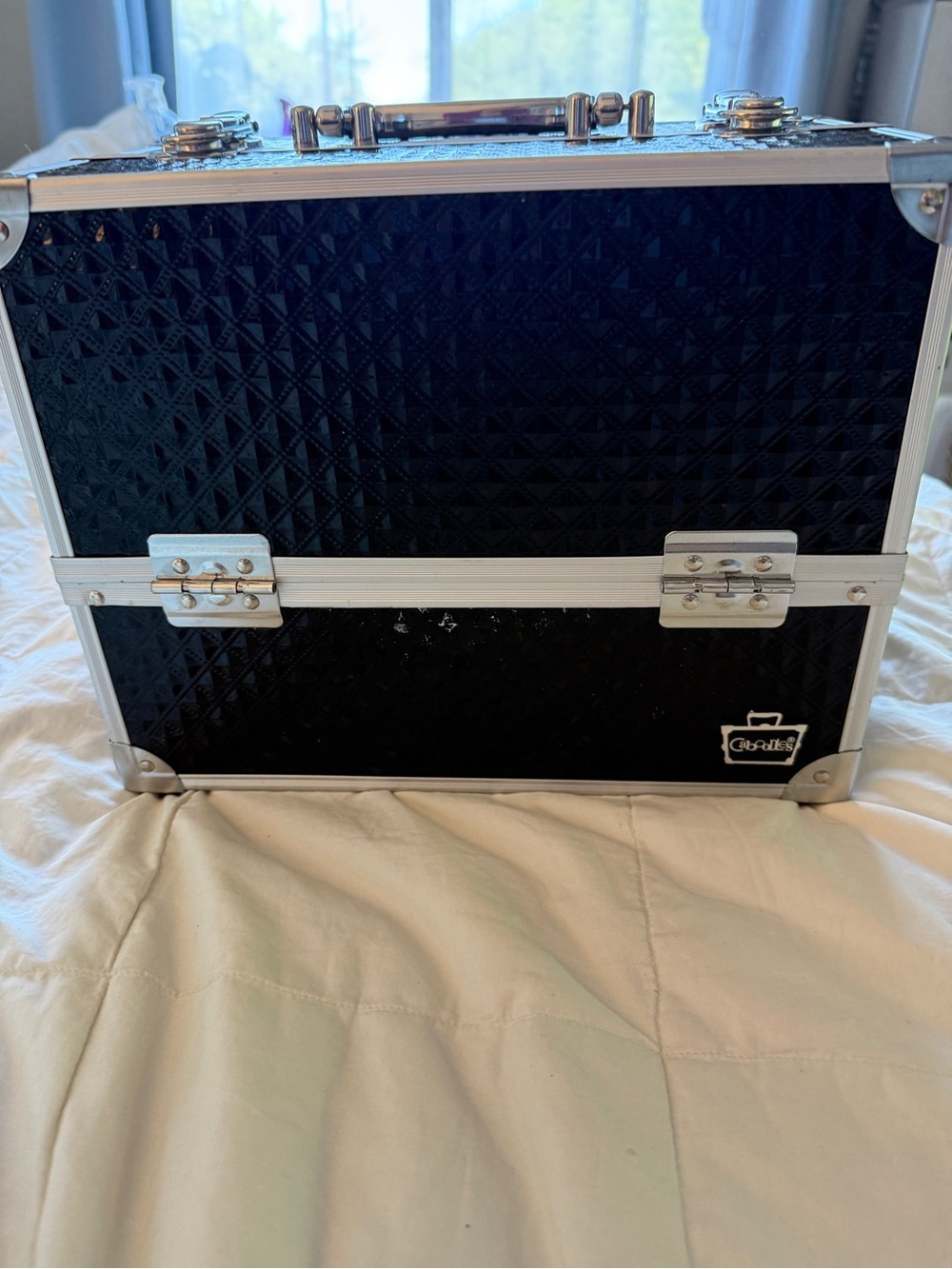 Caboodles Black and Silver Makeup Train Case